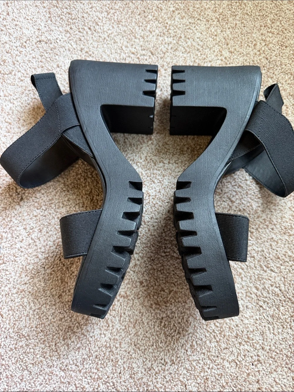 Madden Girl Black Platform Lug Sandals